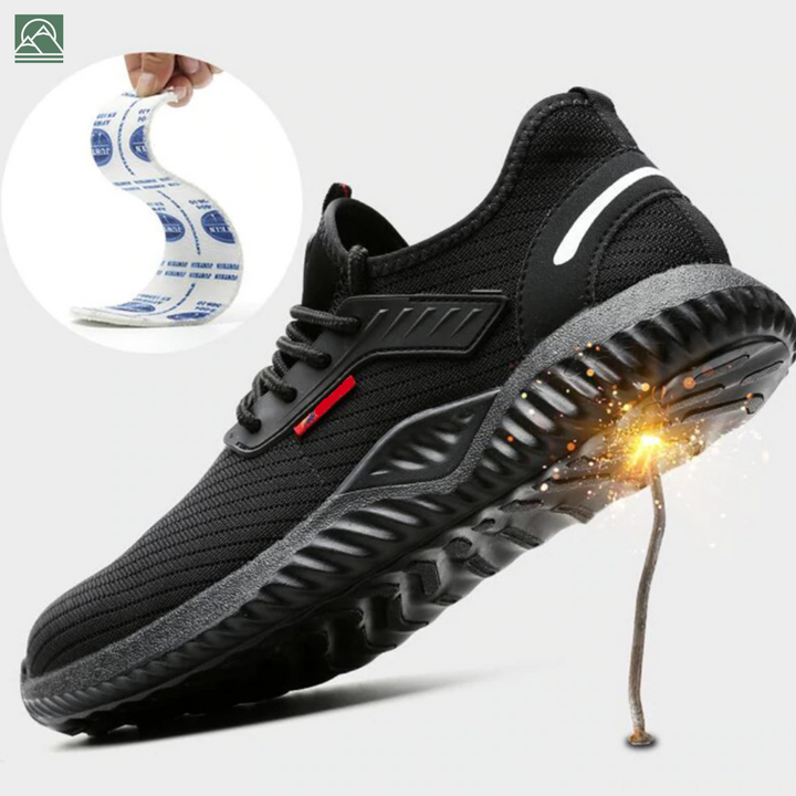 Durable men's work footwear, comfortable lightweight safety shoes perfect for construction & industrial use.