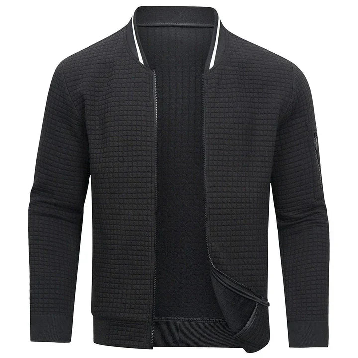 Stylish Men's Zip Jacket in lightweight fabric, perfect for summer. Casual & comfortable travel outerwear.