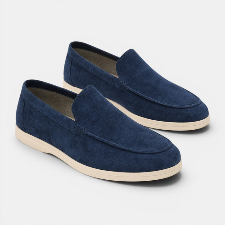 Mocha slip-on men's loafers, combining comfort & classic design.