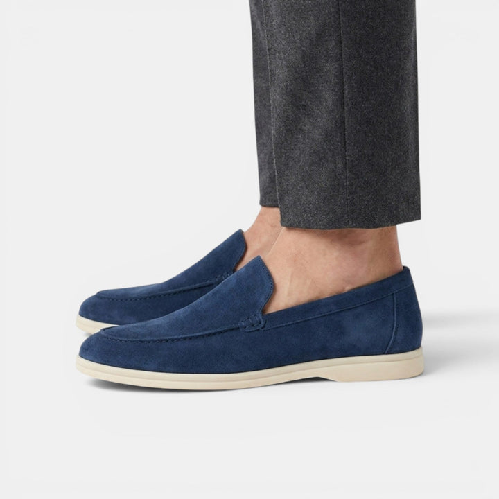 Smart casual fog blue men's loafers, everyday comfort.
