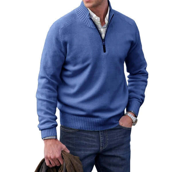 Everyday men's full zip sweater, designed for ultimate comfort and adaptable layering.