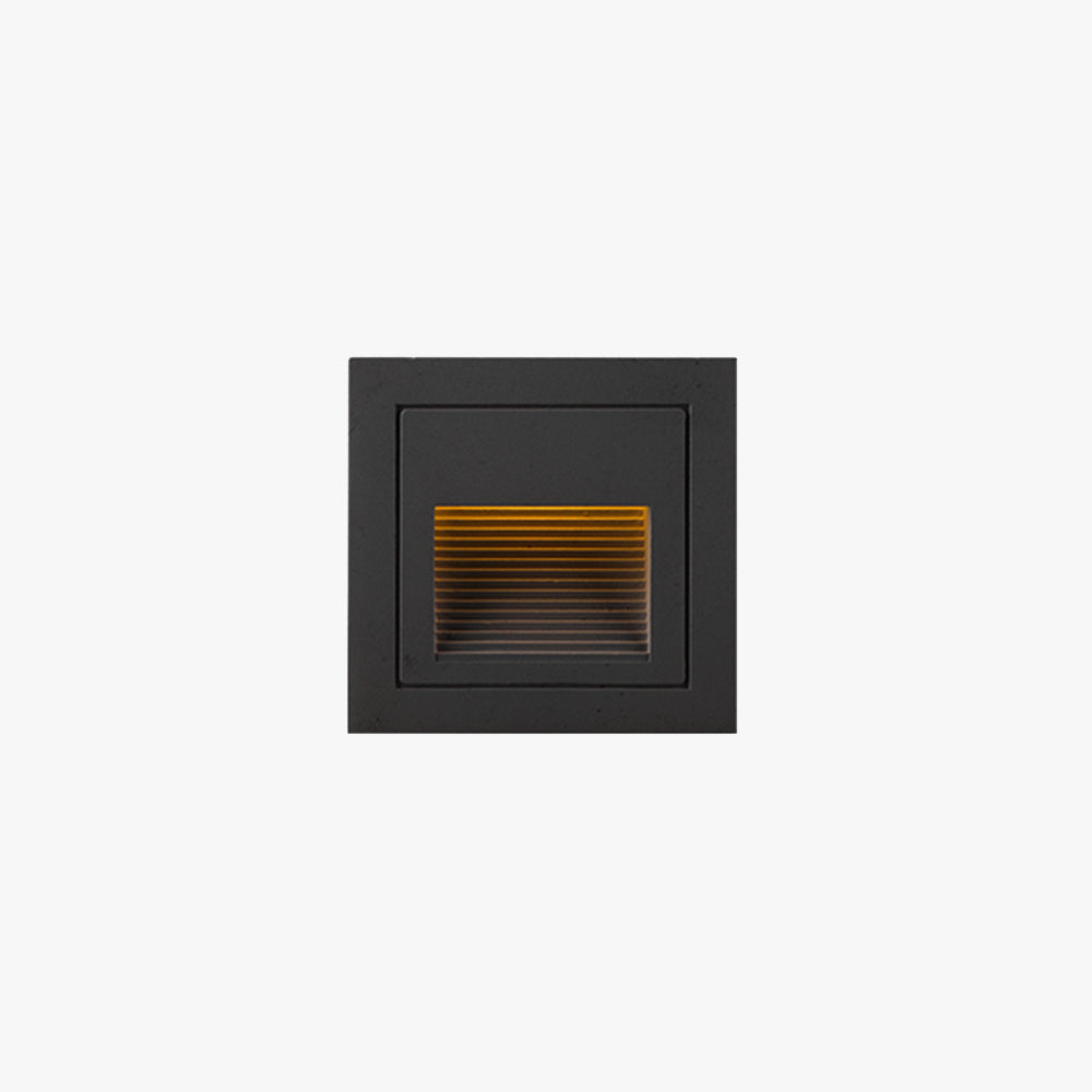 Black square outdoor LED step light for garden paths & decking.