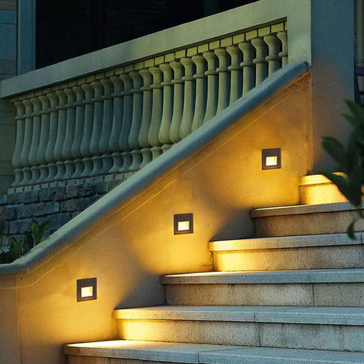 White LED safety light for illuminating garden path edges.