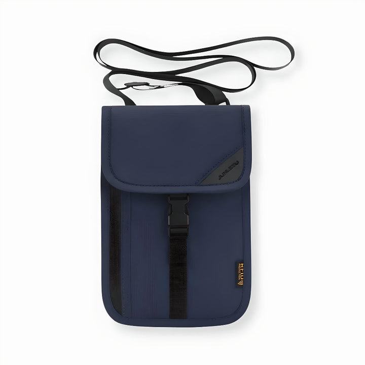 Secure your valuables with this unisex RFID blocking travel pouch, a compact anti-theft solution for passports and cash.