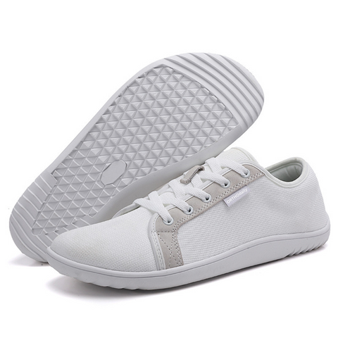 Interior view of a zero-drop comfort shoe, showcasing plush cushioned sole for natural walking support.