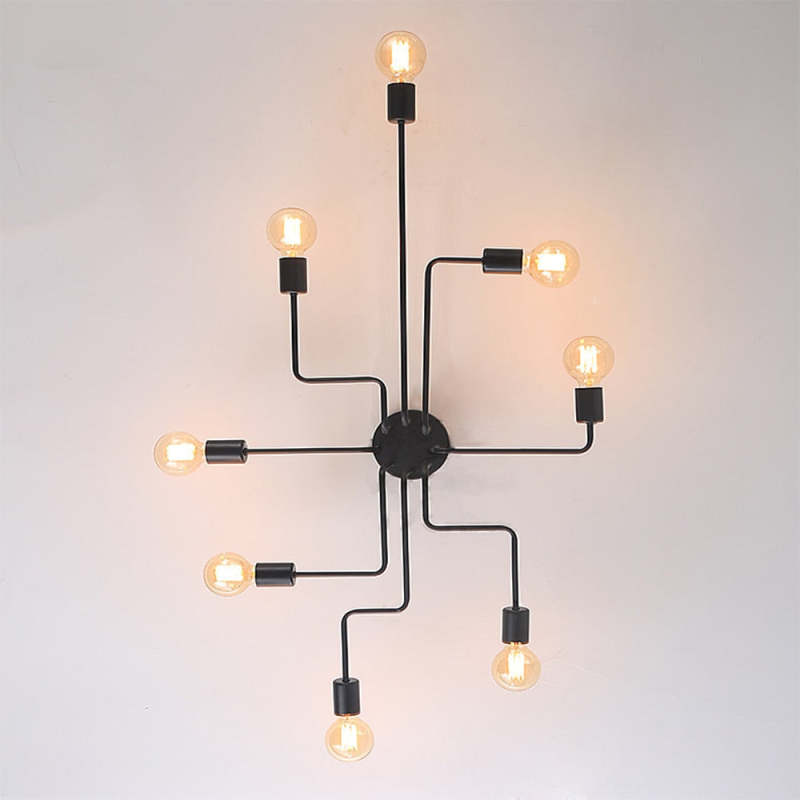 Energy-efficient black LED flush mount ceiling light with a vintage industrial look.