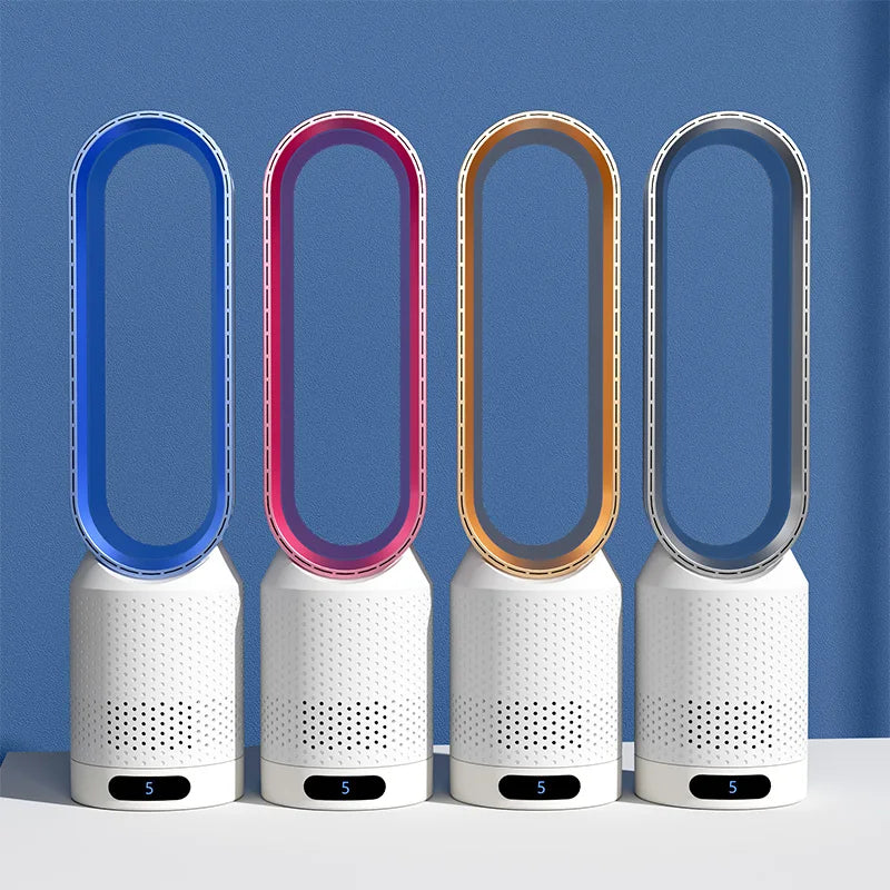 Breathe cleaner, cooler air with this silent bladeless tower fan, featuring purifier & UV sterilizer.