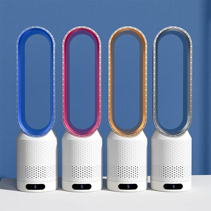 Breathe cleaner, cooler air with this silent bladeless tower fan, featuring purifier & UV sterilizer.
