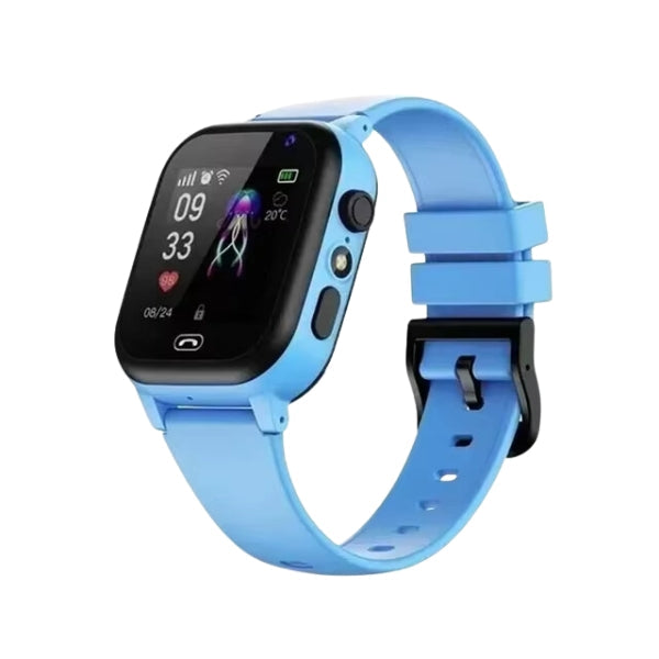 Wearable tech for kids: pink GPS smartwatch with real-time location tracking & parental control features.