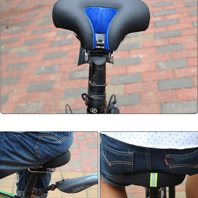 Premium blue noseless bike saddle. Ergonomic, shock-absorbing, and comfortable for all road and mountain cyclists.