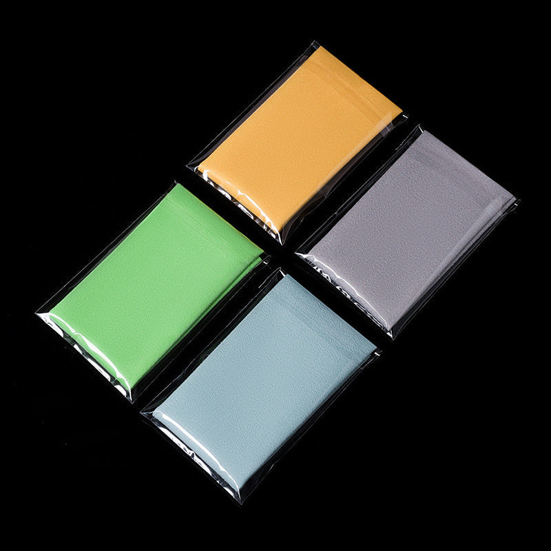 Blue microfiber cleaning cloth for eyeglasses & electronic screens. Reusable, streak-free lens cleaner.