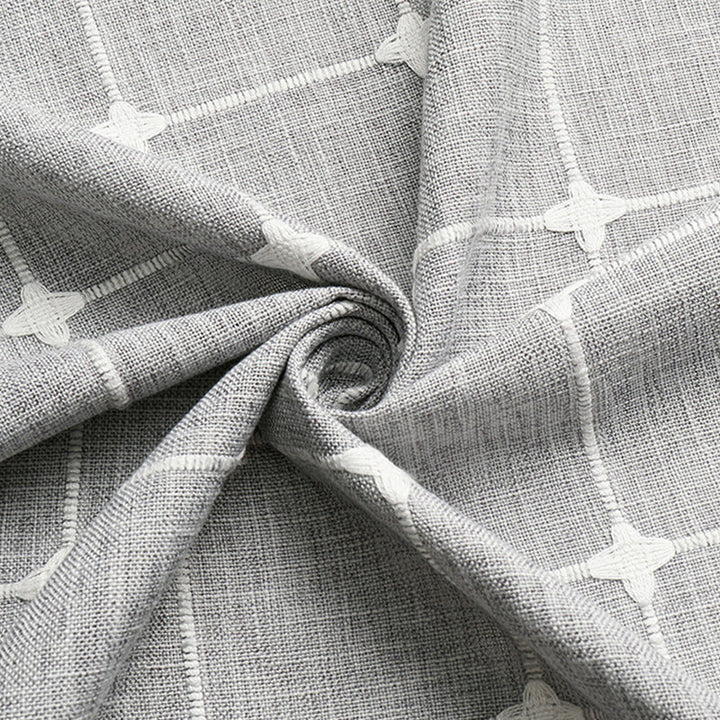 Inspired bohemian farmhouse waterproof linen shower curtain for a fresh and inviting bathroom look.