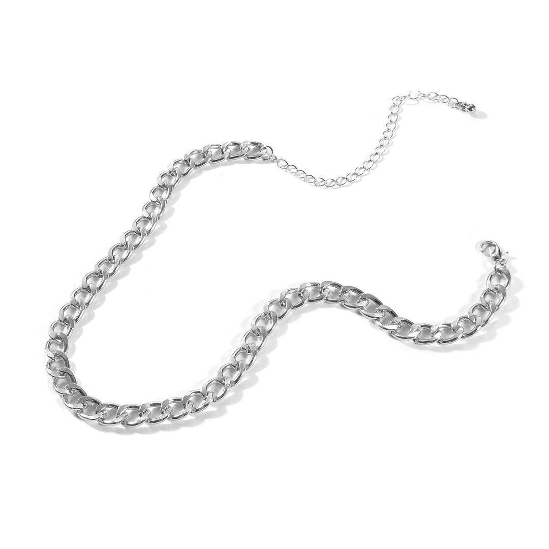 Women's bold link chain statement necklace in gold, a modern & stylish fashion accessory. Adjustable fit.