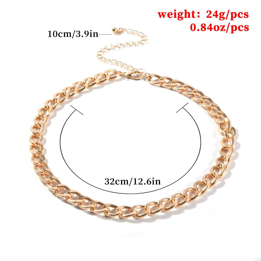 Chic women's gold link chain statement necklace, a bold and adjustable fashion jewelry gift.