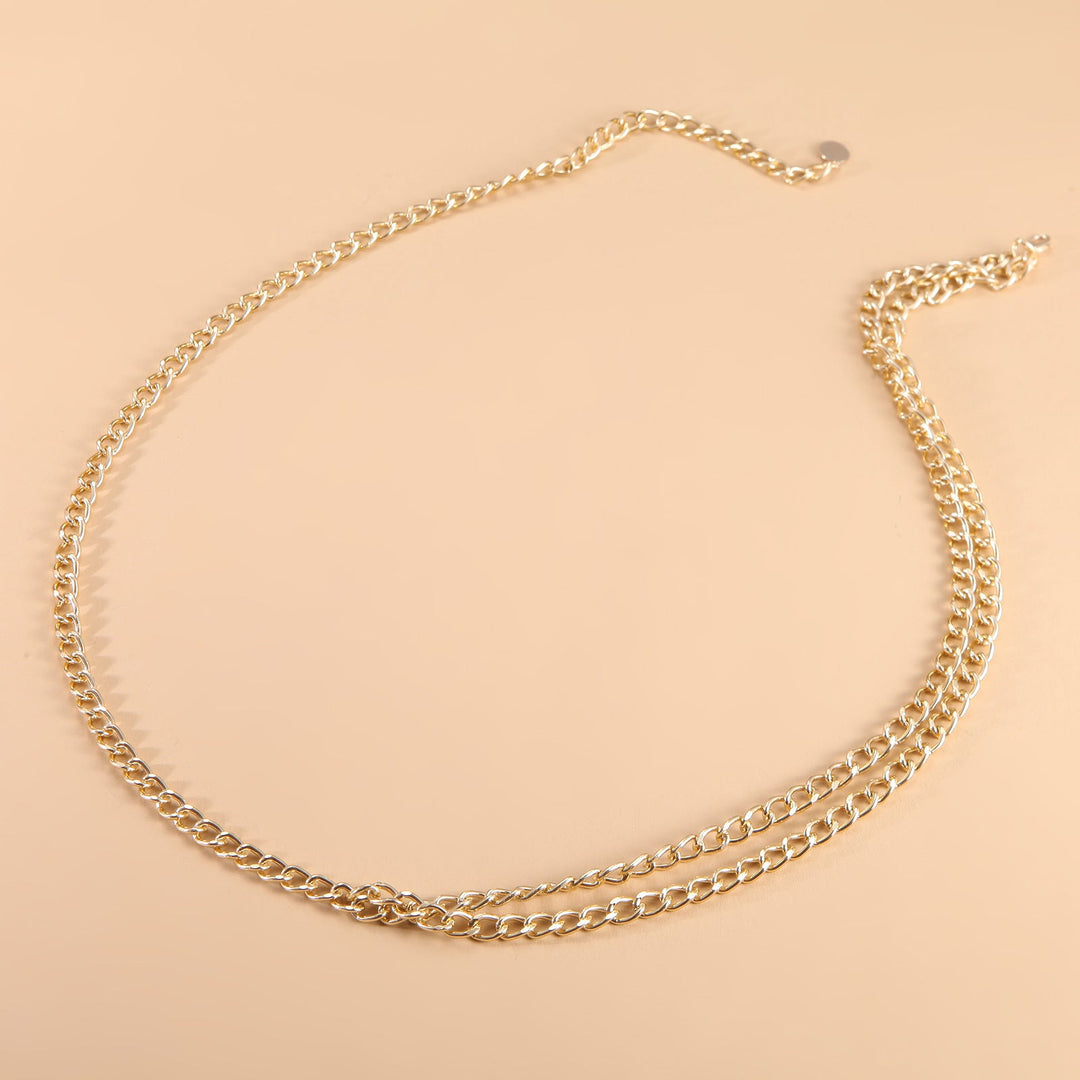 Perfect gift: a bold gold & white link chain necklace, a stylish unisex statement fashion accessory.