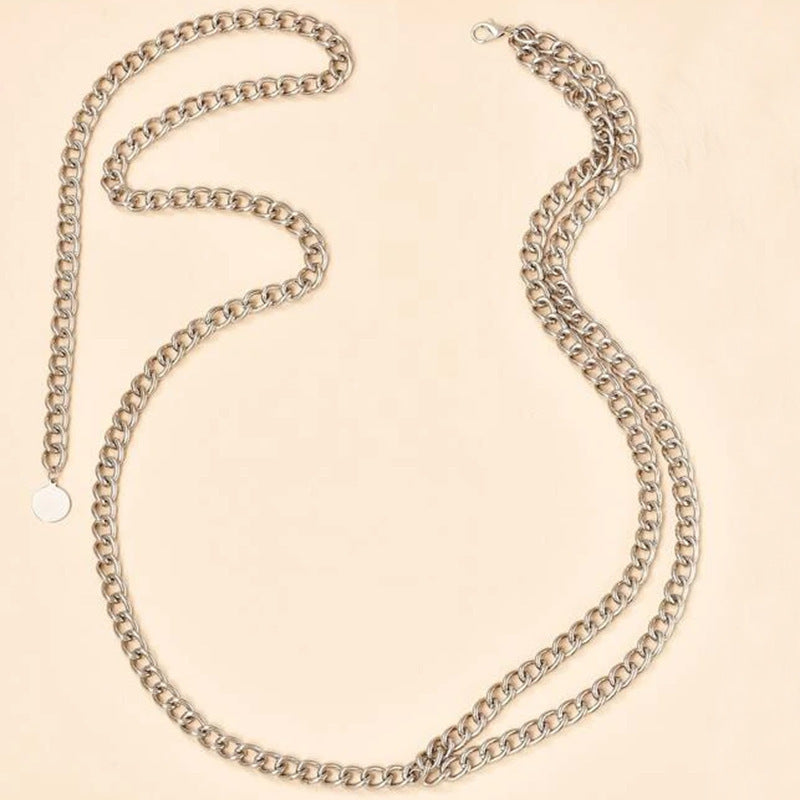 Stylish gold & white bold link chain necklace, a standout unisex statement jewelry for any occasion.