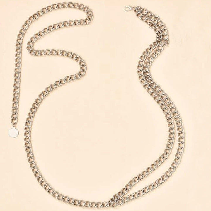 Stylish gold & white bold link chain necklace, a standout unisex statement jewelry for any occasion.