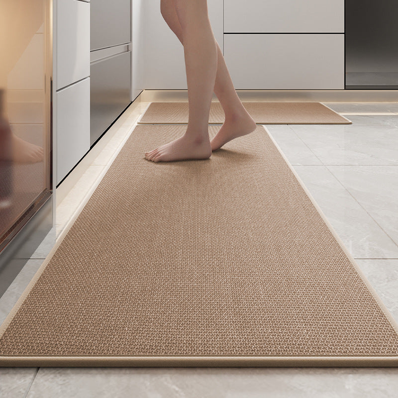 Brown Non-Skid Absorbent Kitchen Runner Rug for Home Safety, Machine Washable Floor Mat.