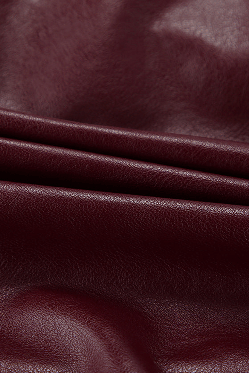 Versatile women's burgundy cropped jacket with a sleek zipper, great for layering and chic comfort.