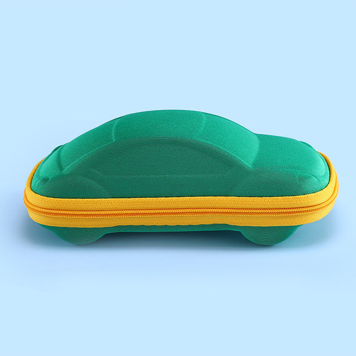Car-shaped fabric organizer case for small essentials, zipper pouch, car storage, portable.
