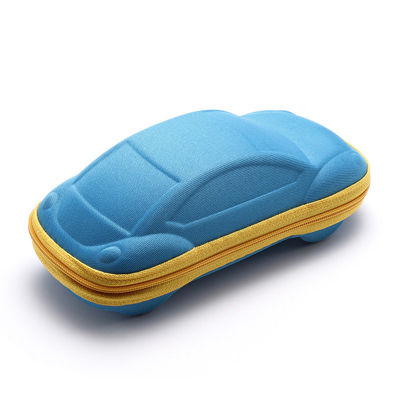 Compact car-shaped organizer case, small storage solution for essentials, zipper closure.