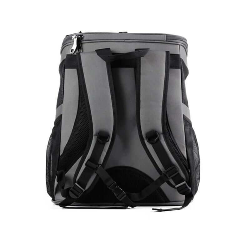 Large cat carrier backpack, airline approved, features a bubble window for pet's view during travel.