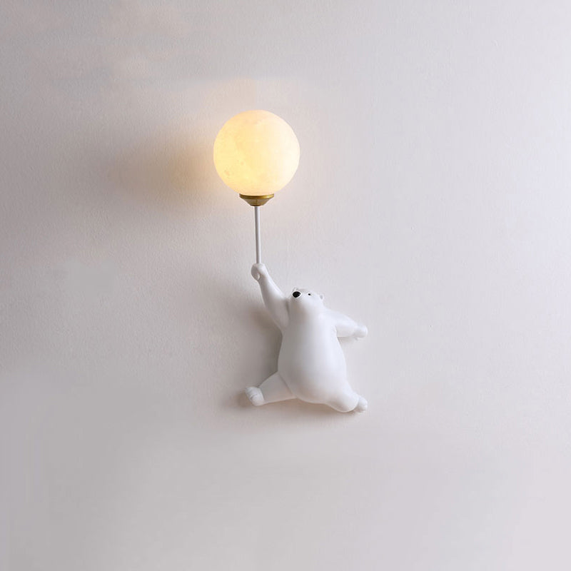Charming bear wall sconce, perfect LED light for a cozy kids' room or playful nursery decor.