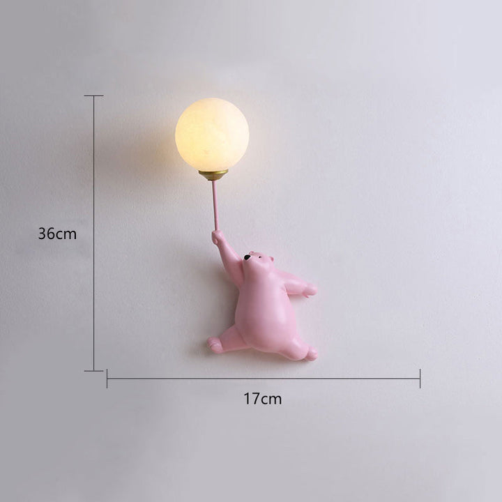 Charming bear LED sconce, perfect for nursery decor or a playful kids' room lighting accent.