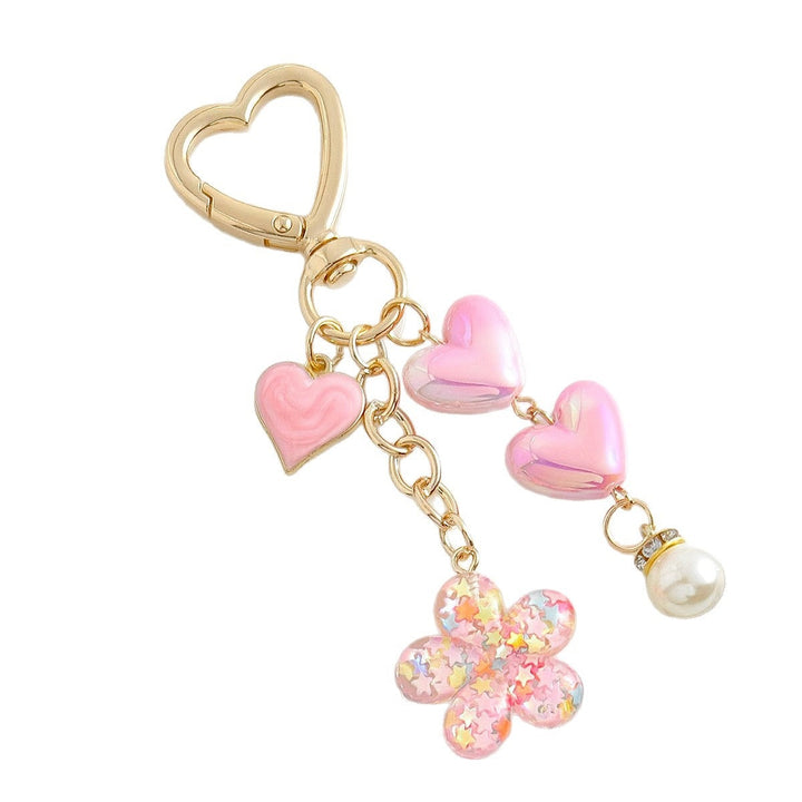Cute flower bag charm keychain. Stylish key accessory, durable and a great fashion gift.