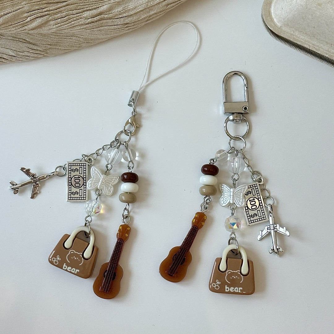 Stylish bag charm & key holder. Unique accessory, perfect gift for personalizing bags or keys.
