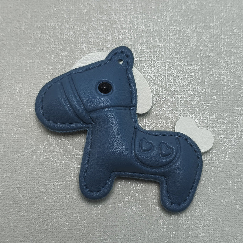 Stylish leather horse bag charm keychain. Premium quality unisex accessory, perfect for gifts.