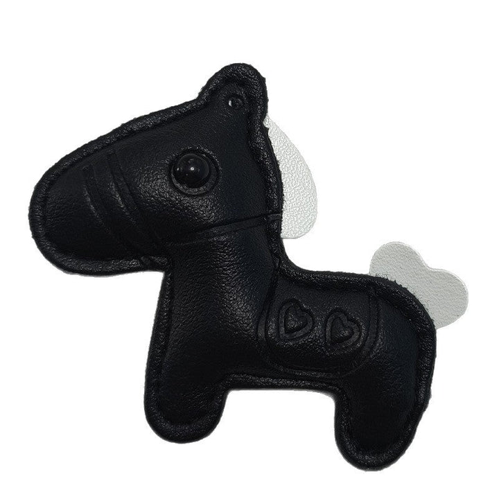 Elegant leather horse design keychain. Unisex accessory and bag charm, durable & stylish.