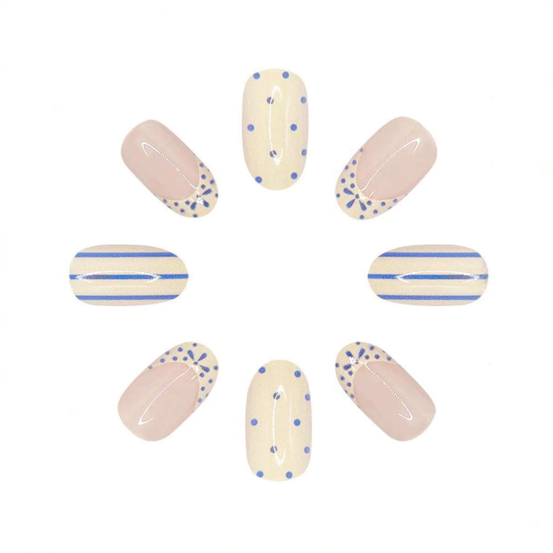 Easy-apply blue decorative nail art stickers for flawless, salon-quality manicures at home.