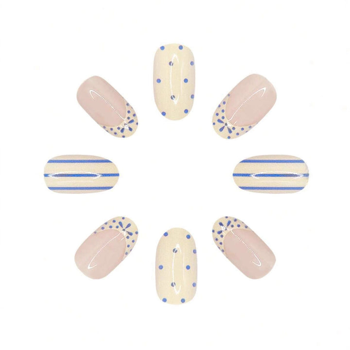 Easy-apply blue decorative nail art stickers for flawless, salon-quality manicures at home.