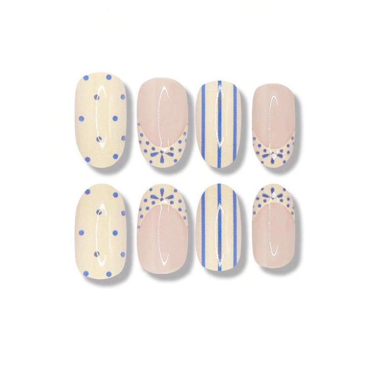 Women's intricate blue nail art designs, providing a chic & beautiful look for any manicure.