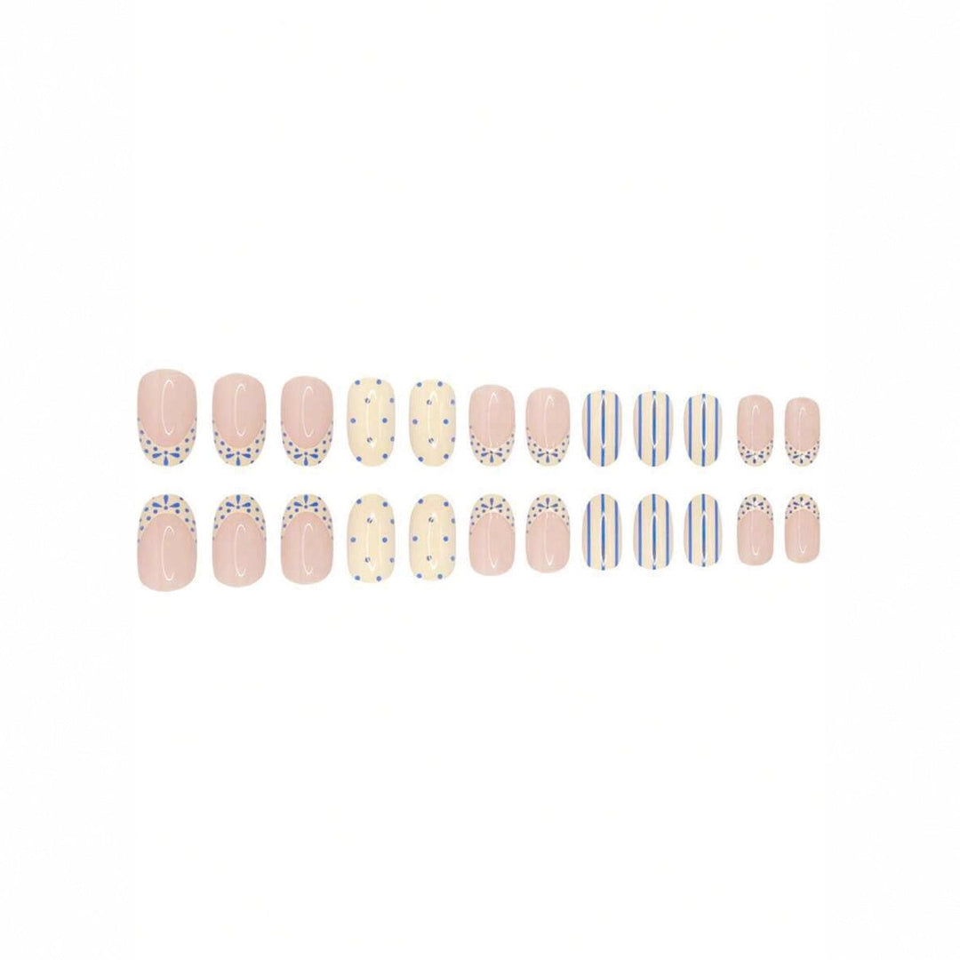 Adhesive blue nail art decals, ideal for DIY beauty & achieving an elegant, flawless manicure.