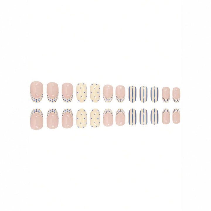 Adhesive blue nail art decals, ideal for DIY beauty & achieving an elegant, flawless manicure.