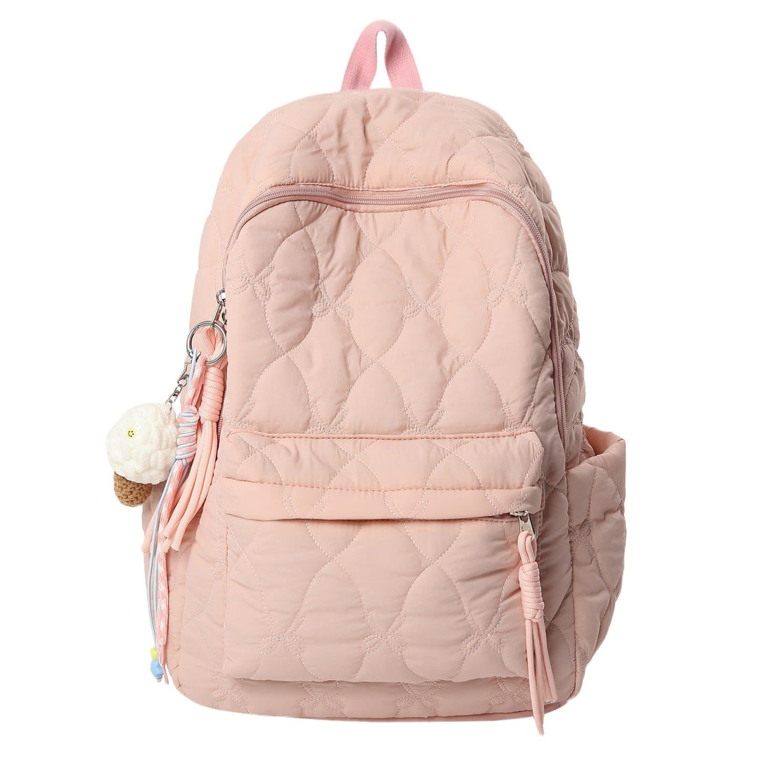 Chic quilted women's casual backpack for everyday carry, featuring durable design and stylish fashion accessory.