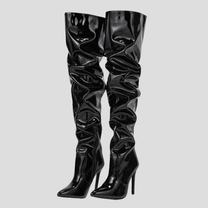 Fashionable women's black ankle boots with a 3.15-inch heel. Versatile & chic for both dressy and casual wear.