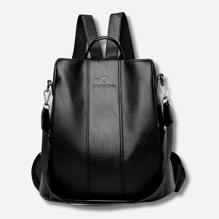 Chic women's anti-theft PU leather backpack, secure design, ideal for daily carry, travel, and style.