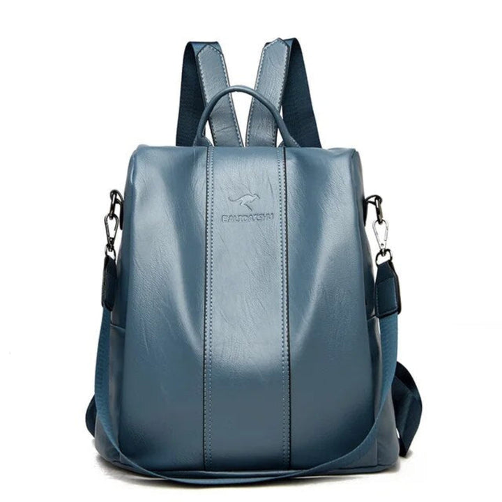 Stylish women's anti-theft everyday backpack in PU leather, secure & fashionable for any outfit.
