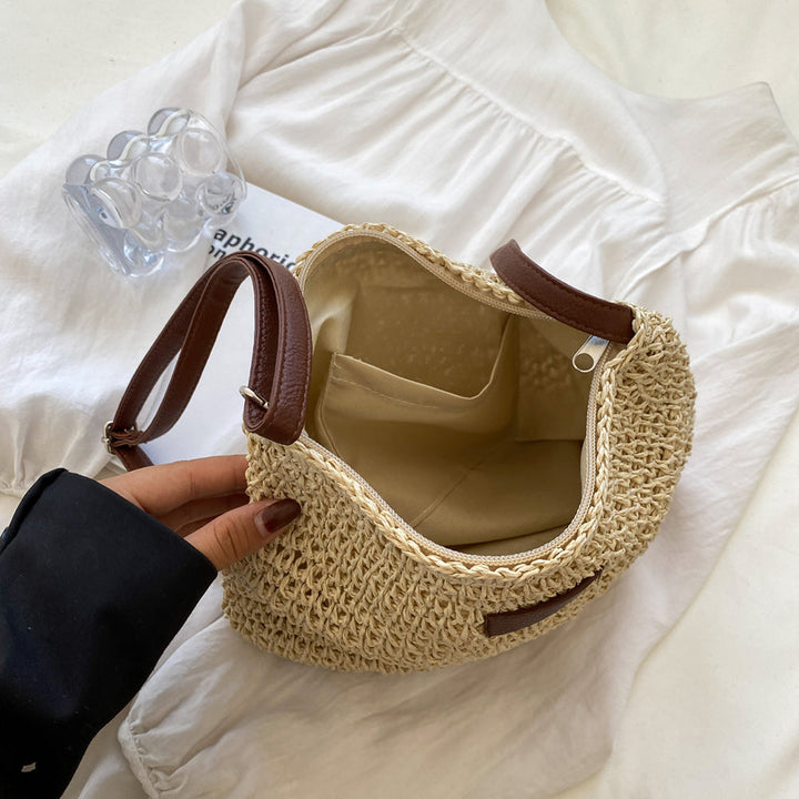 Versatile women's beige crossbody shoulder handbag, structured & stylish. Perfect casual bag for daily use or summer.