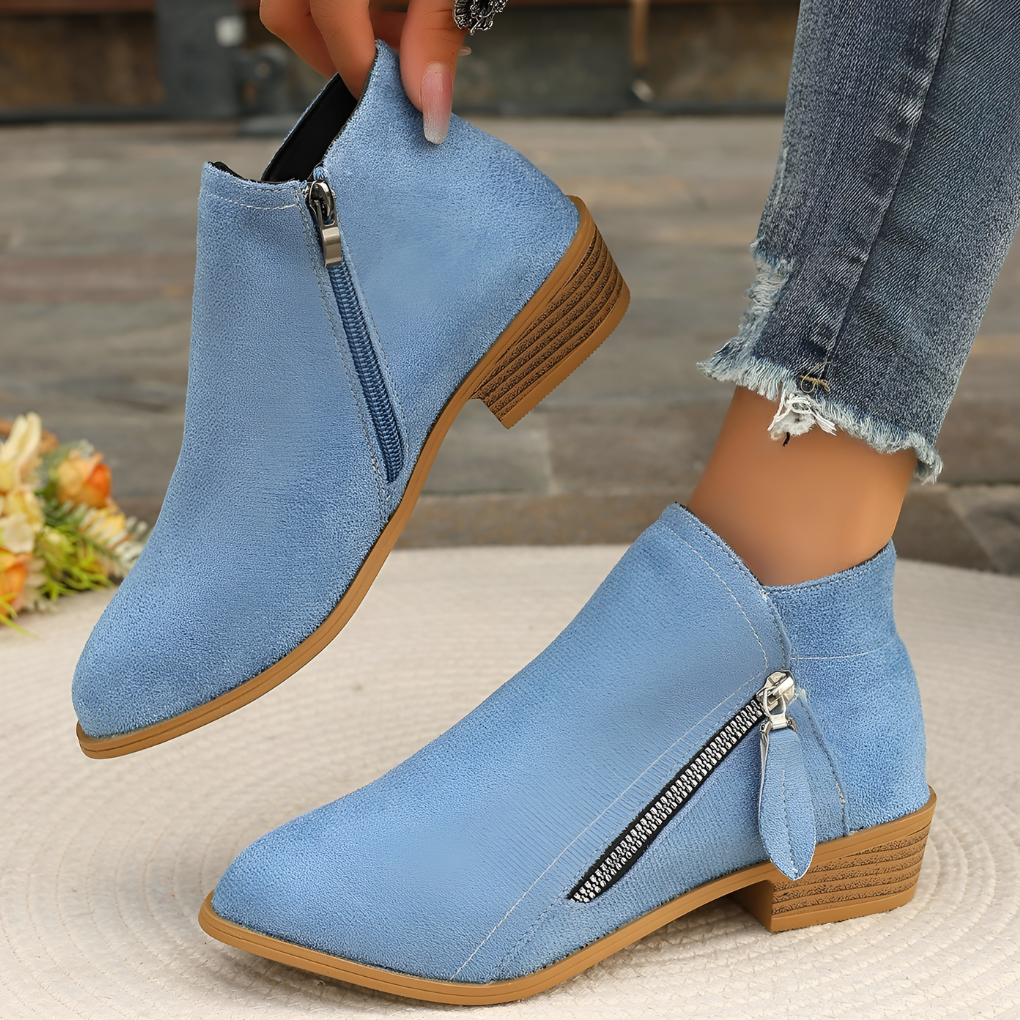 Stylish women's zipper ankle boots, a new versatile design for chic autumn, winter & spring fashion.
