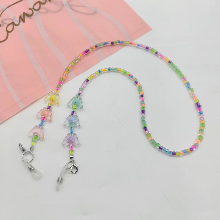 Secure women's butterfly glasses chain. Practical and stylish eyewear holder, a convenient accessory for active lifestyles.
