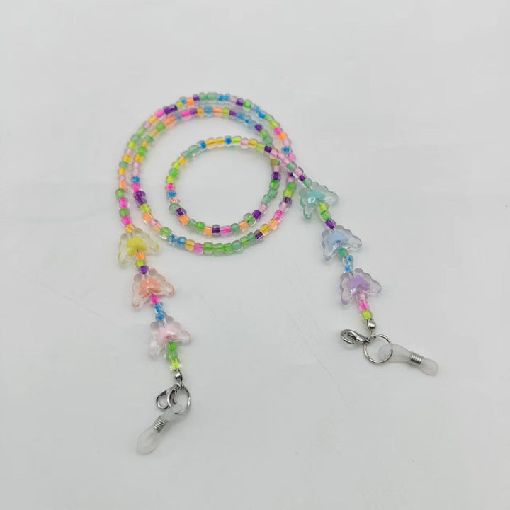 Stylish butterfly glasses chain for women. A beautiful eyewear accessory, great as a gift, offering elegance and security.