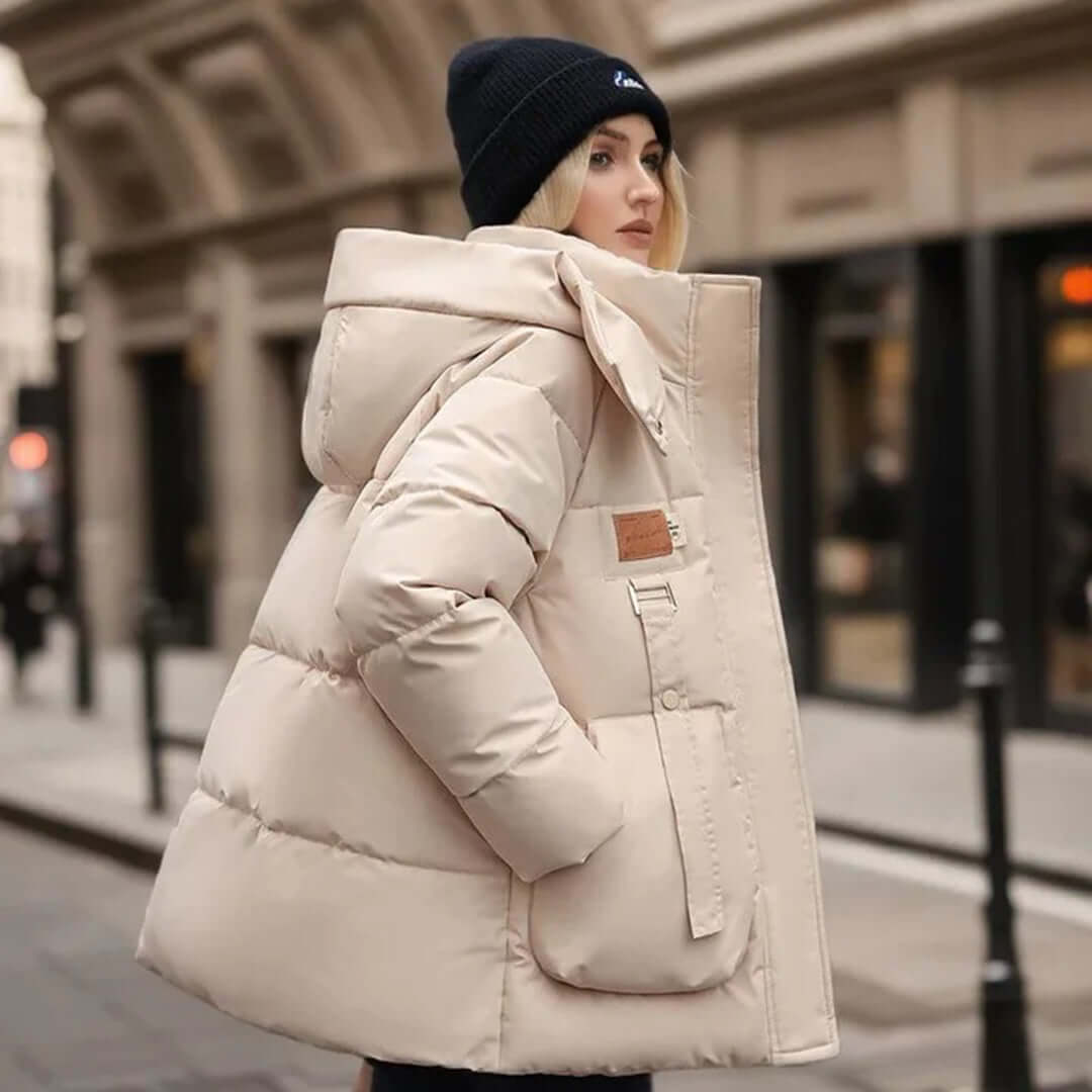Cozy women's winter coat, ideal for everyday casual wear, offering warmth and a stylish look.