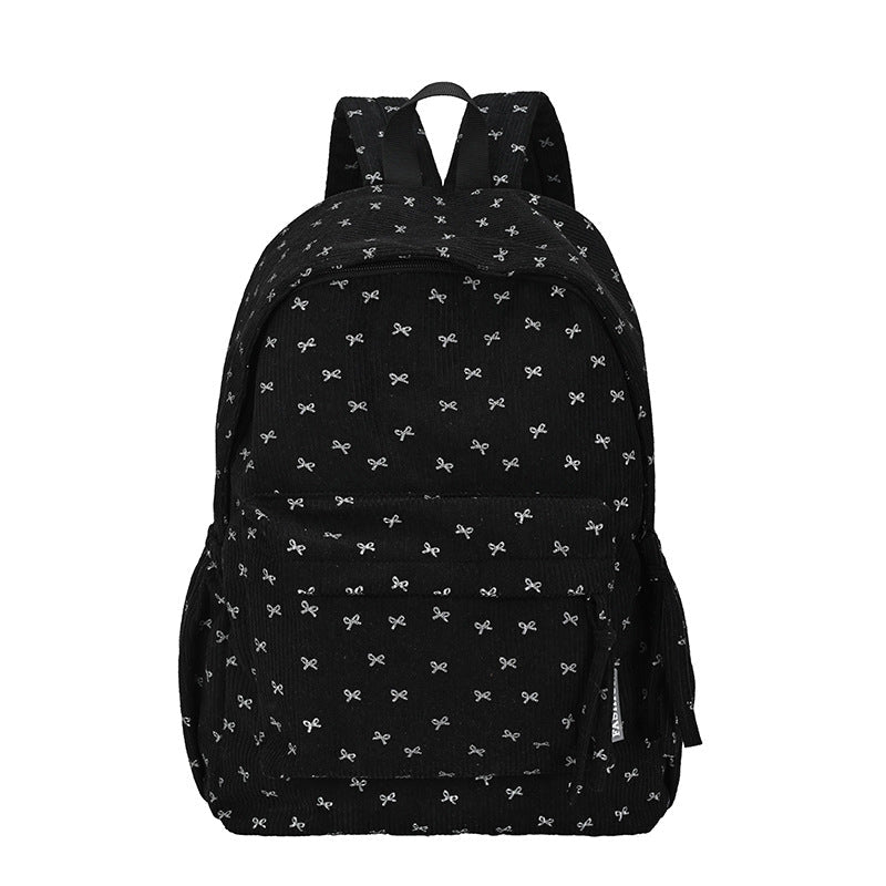 Stylish casual corduroy backpack for women, ideal for daily fashion, school, or travel. Comfortable and trendy bag.