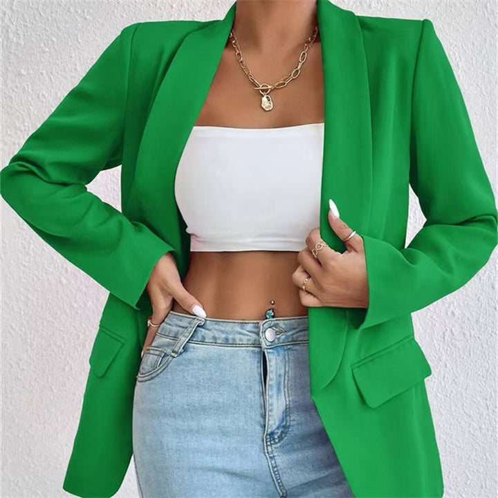 Chic women's everyday blazer, versatile for office or casual wear, tailored and polished fashion outerwear.