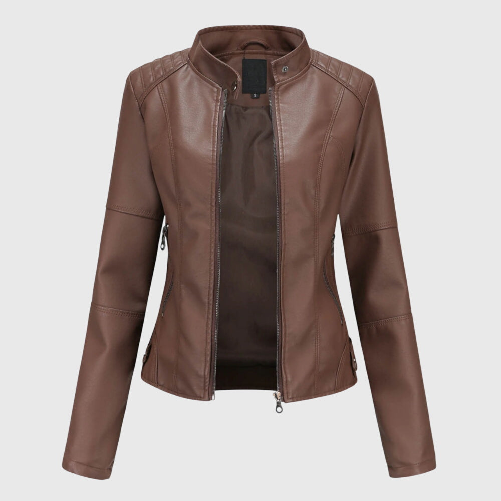 Sophisticated women's jacket for versatile styling. Elegant yet casual ladies' outerwear, perfect for any occasion.