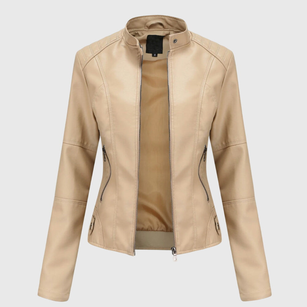 Modern women's chic jacket, perfect versatile outerwear. Elegant ladies' fashion jacket for sophisticated everyday style.